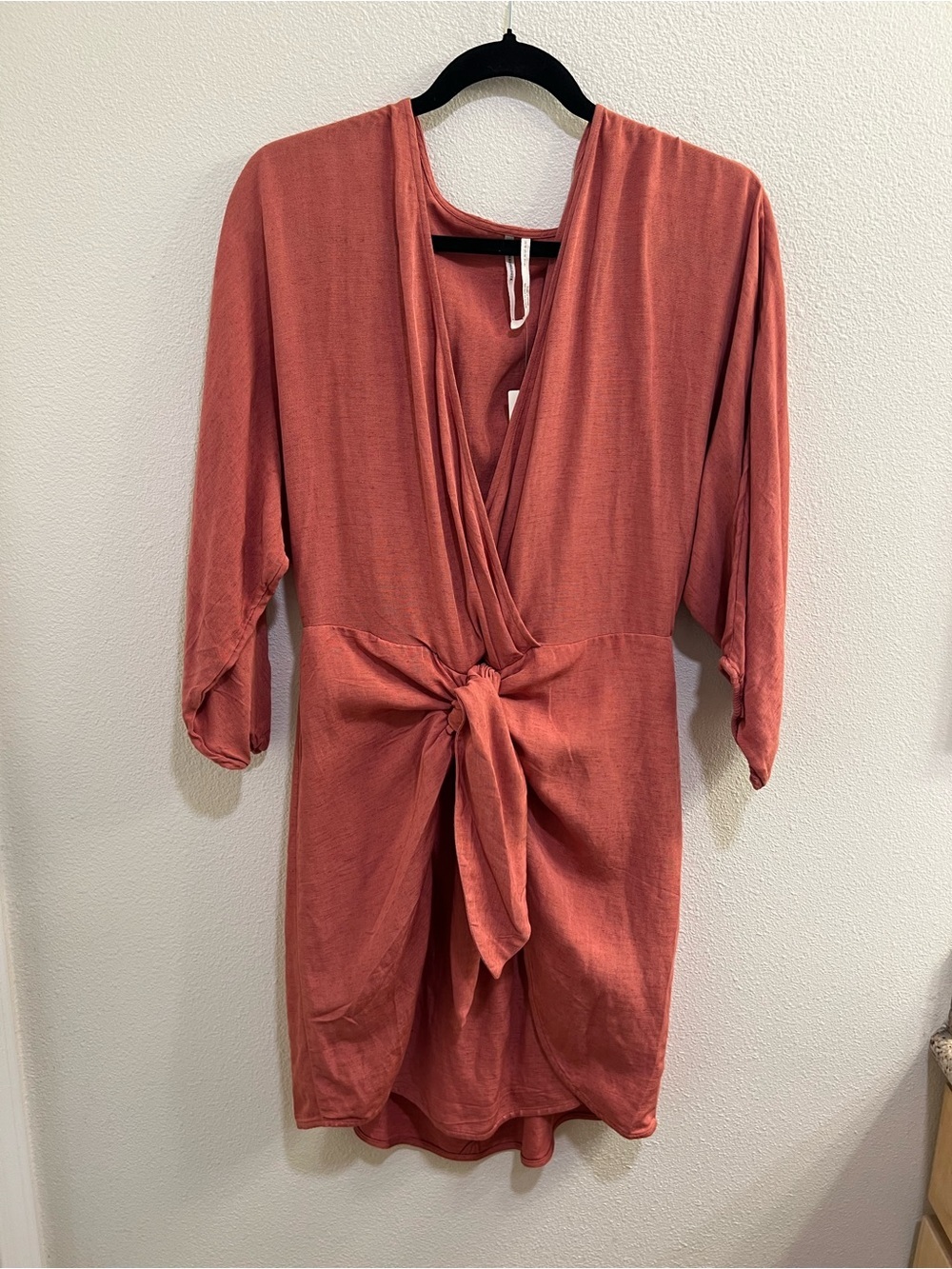 by Anthropologie NWT Wrap Mini Dress Size 14 Pink/Rose - Picture 2 of 5